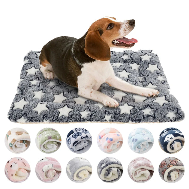 Flannel Pet Sleeping Mat & Dog Bed - Cozy Cushion for Small & Large Pets