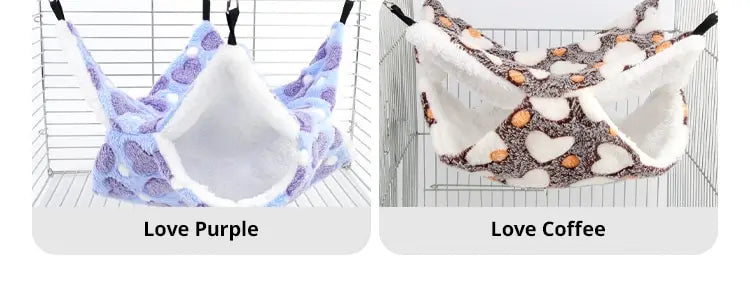 Double-Sided Hamster Hammock - Warm Hanging Bed for Small Pets & Guinea Pigs