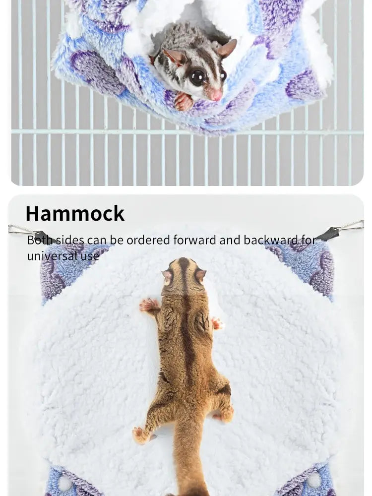 Double-Sided Hamster Hammock - Warm Hanging Bed for Small Pets & Guinea Pigs