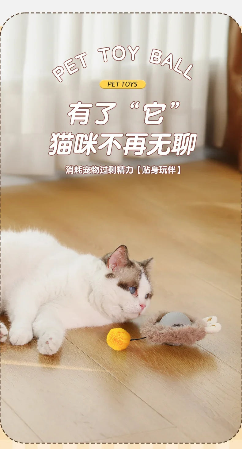 Interactive Self-Moving Electric Cat Ball - Automatic Rolling Toy for Kittens
