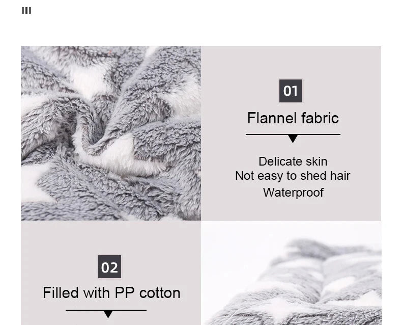 Flannel Pet Sleeping Mat & Dog Bed - Soft Cushion for Small & Large Pets