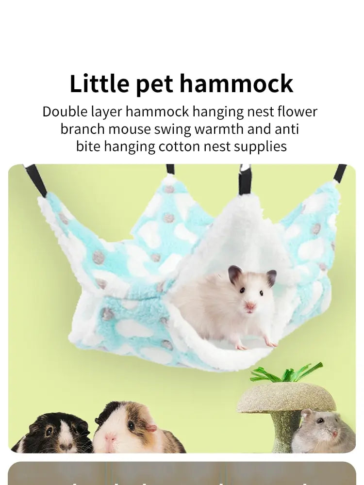 Double-Sided Hamster Hammock - Warm Hanging Bed for Small Pets & Guinea Pigs