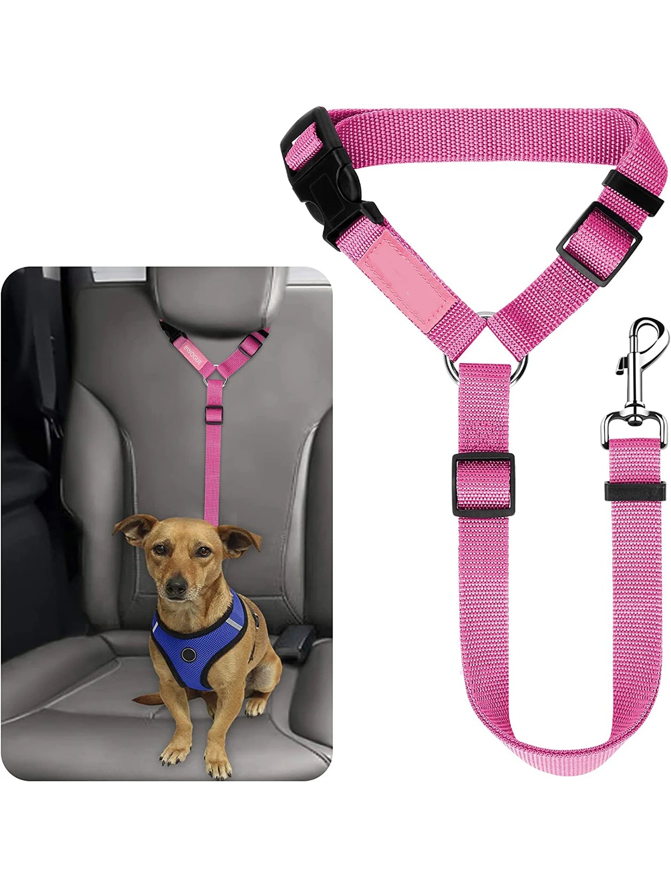 Durable Nylon Dog Car Seat Belt - Adjustable Travel Safety Lead for Small & Large Dogs