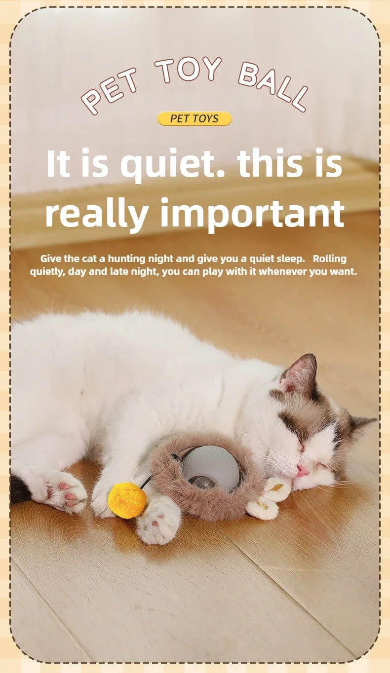 Interactive Self-Moving Electric Cat Ball - Automatic Rolling Toy for Kittens