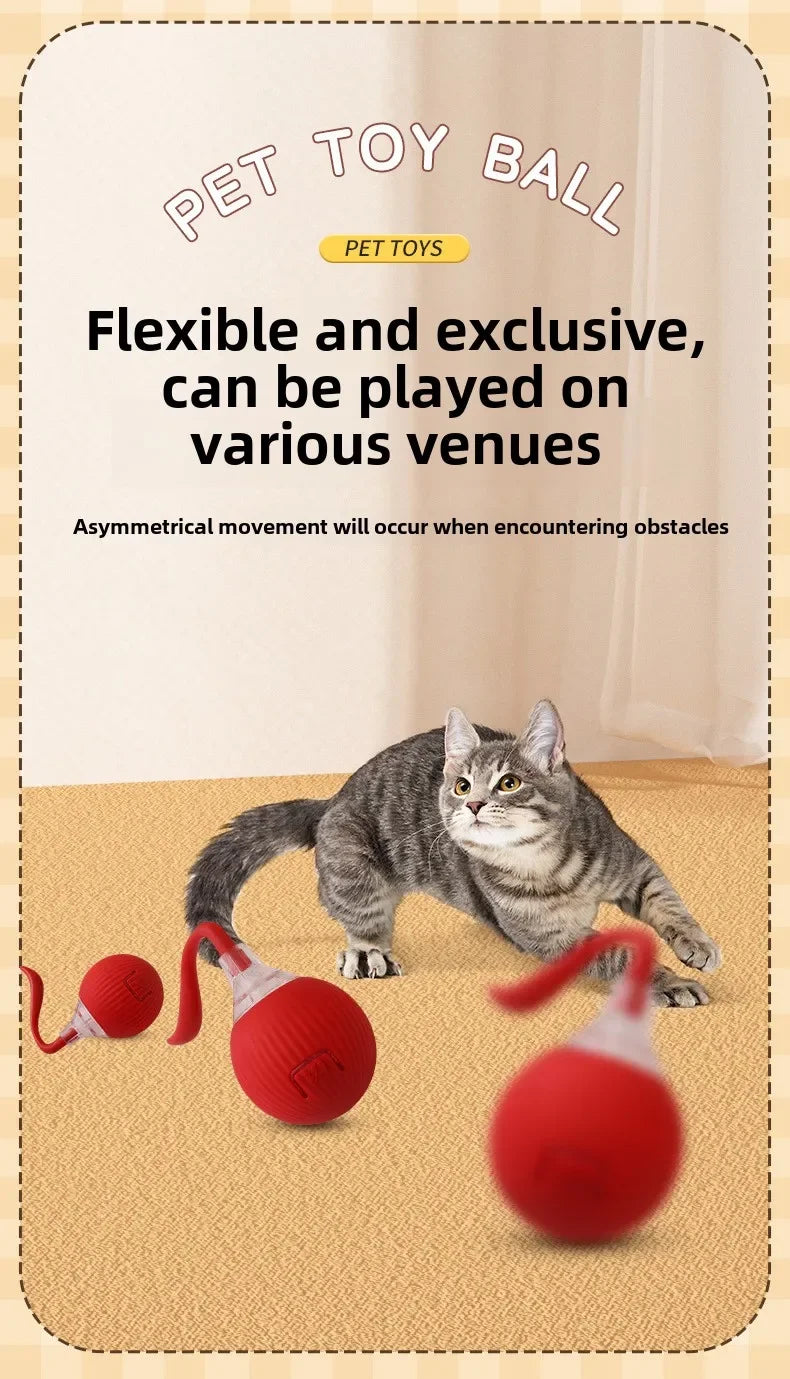 Interactive Self-Moving Electric Cat Ball - Automatic Rolling Toy for Kittens