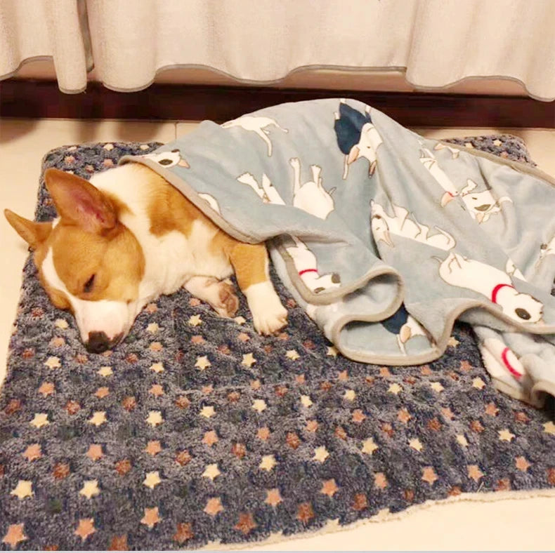 Flannel Pet Sleeping Mat & Dog Bed - Cozy Cushion for Small & Large Pets