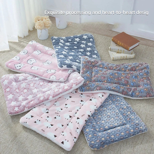 Flannel Pet Sleeping Mat & Dog Bed - Soft Cushion for Small & Large Pets