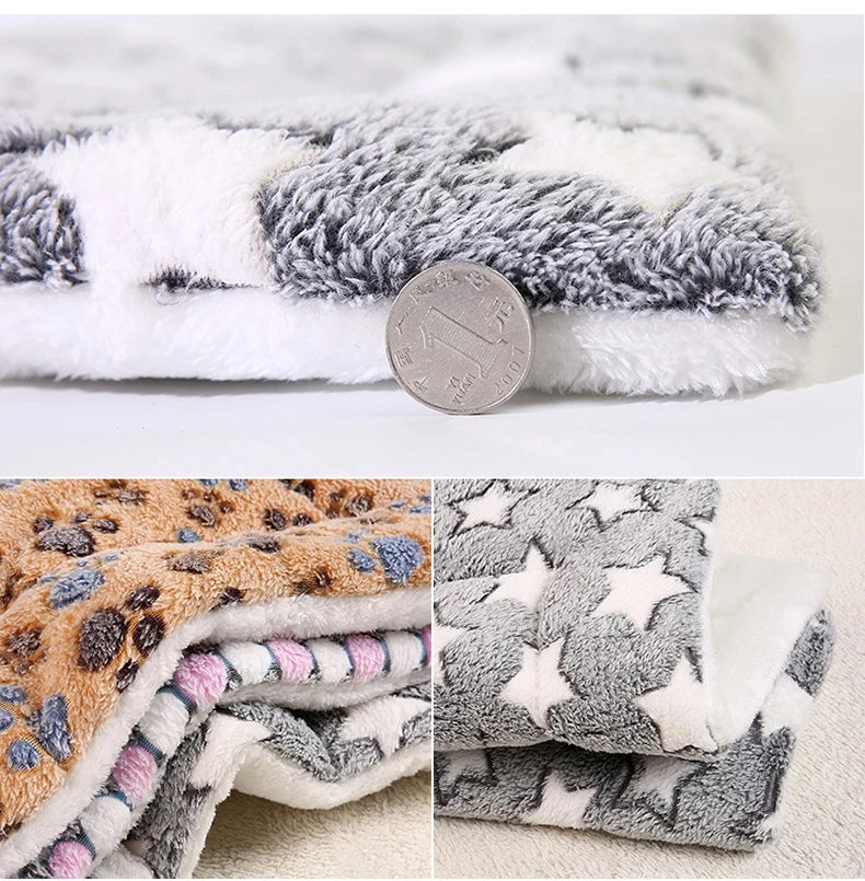 Flannel Pet Sleeping Mat & Dog Bed - Cozy Cushion for Small & Large Pets
