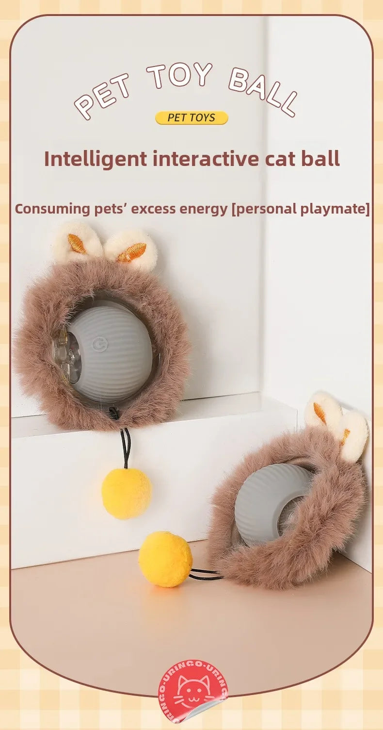 Interactive Self-Moving Electric Cat Ball - Automatic Rolling Toy for Kittens