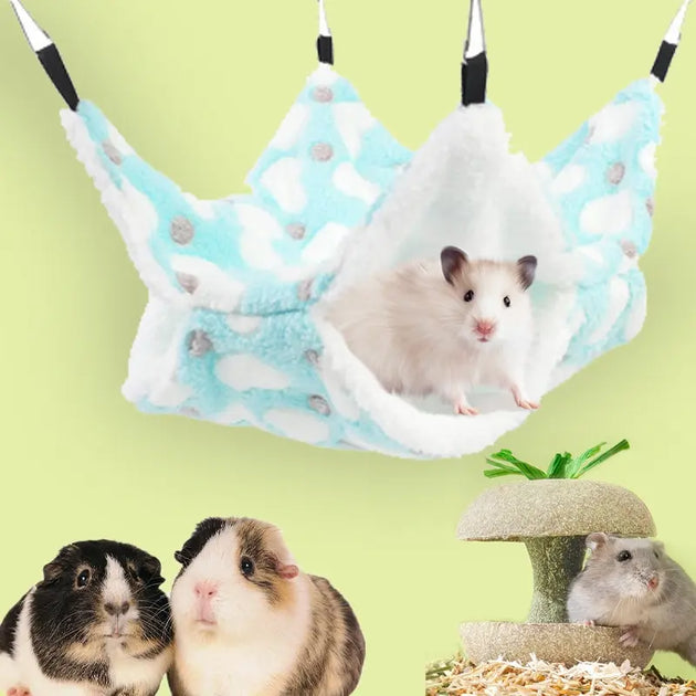 Double-Sided Hamster Hammock - Warm Hanging Bed for Small Pets & Guinea Pigs