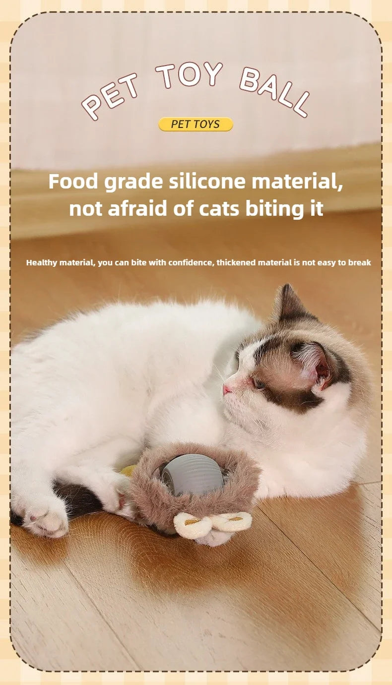 Interactive Self-Moving Electric Cat Ball - Automatic Rolling Toy for Kittens