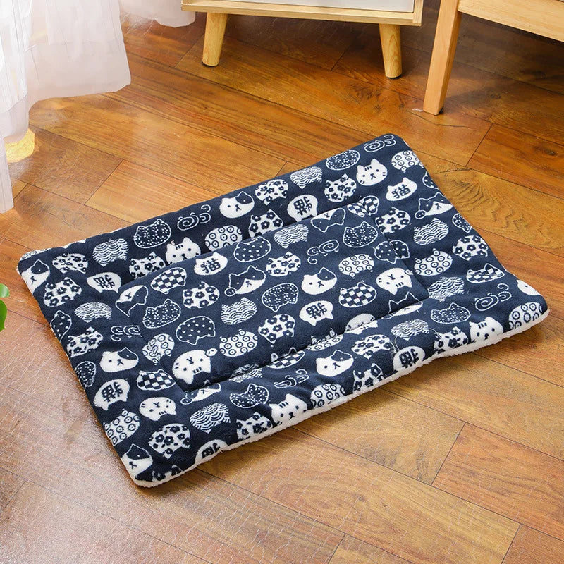 Flannel Pet Sleeping Mat & Dog Bed - Soft Cushion for Small & Large Pets