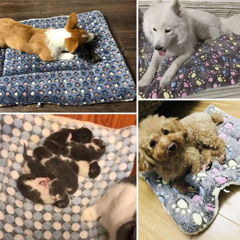 Flannel Pet Sleeping Mat & Dog Bed - Cozy Cushion for Small & Large Pets