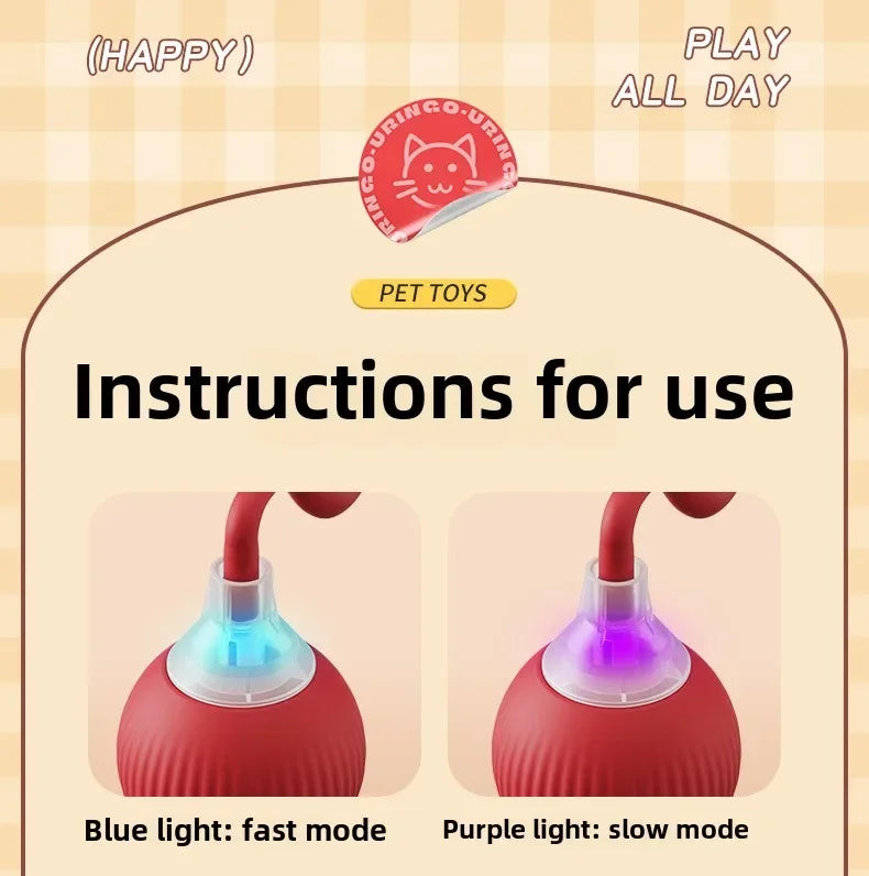 Interactive Self-Moving Electric Cat Ball - Automatic Rolling Toy for Kittens