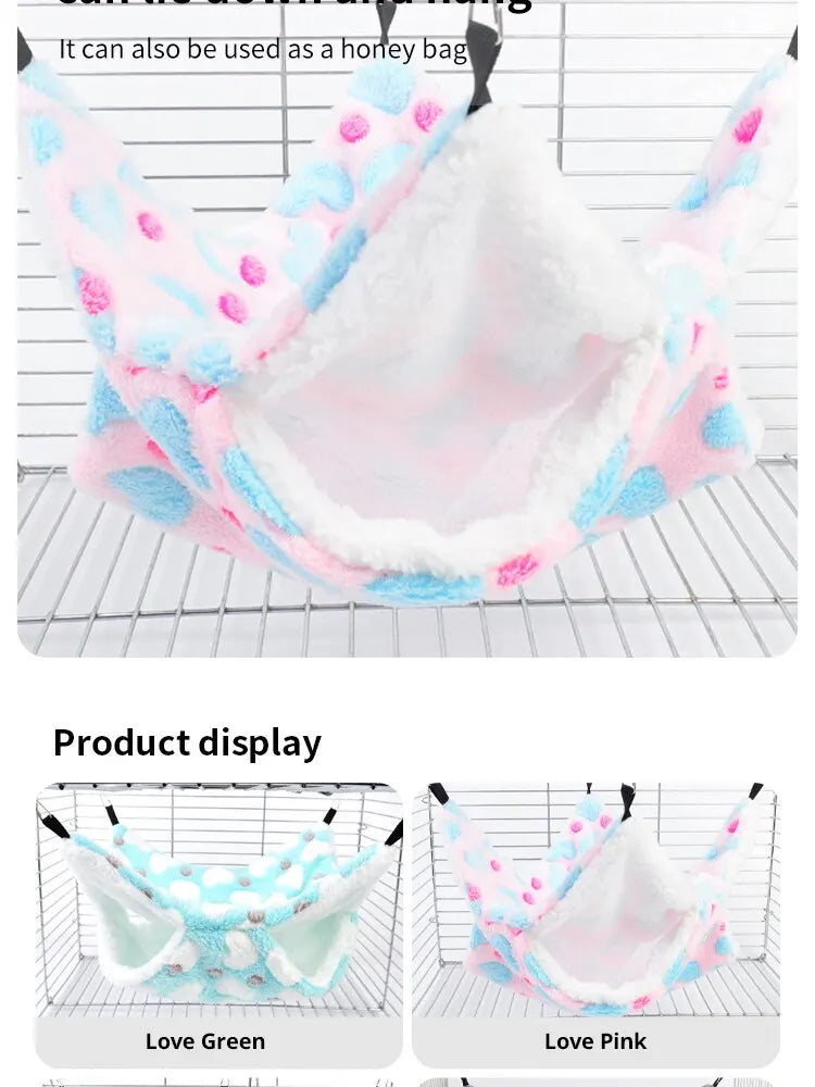 Double-Sided Hamster Hammock - Warm Hanging Bed for Small Pets & Guinea Pigs