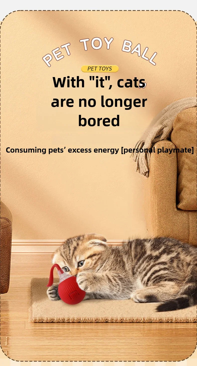 Interactive Self-Moving Electric Cat Ball - Automatic Rolling Toy for Kittens