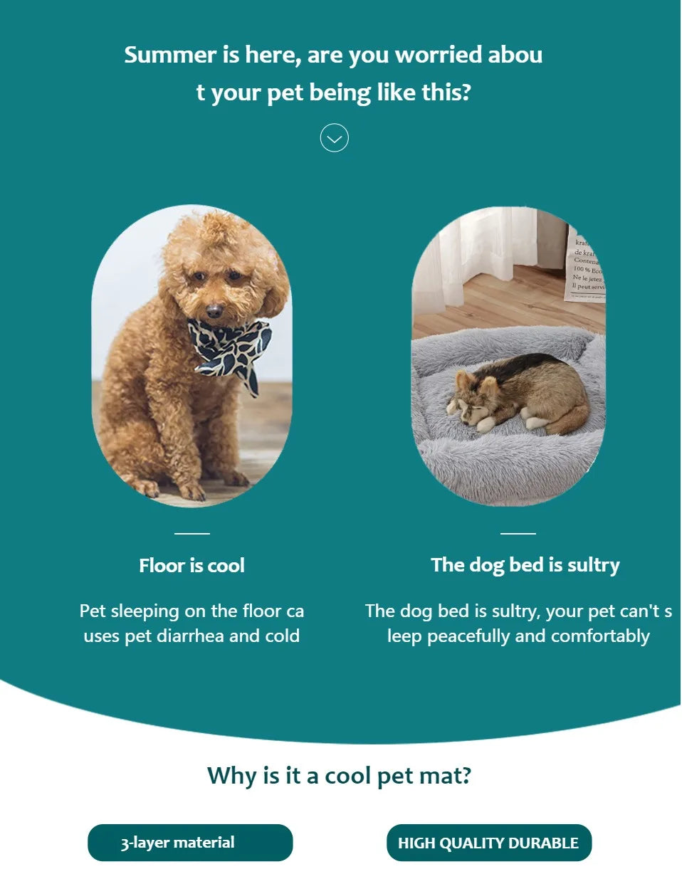 Extra Large Dog Cooling Mat - Summer Cold Bed & Pet Blanket