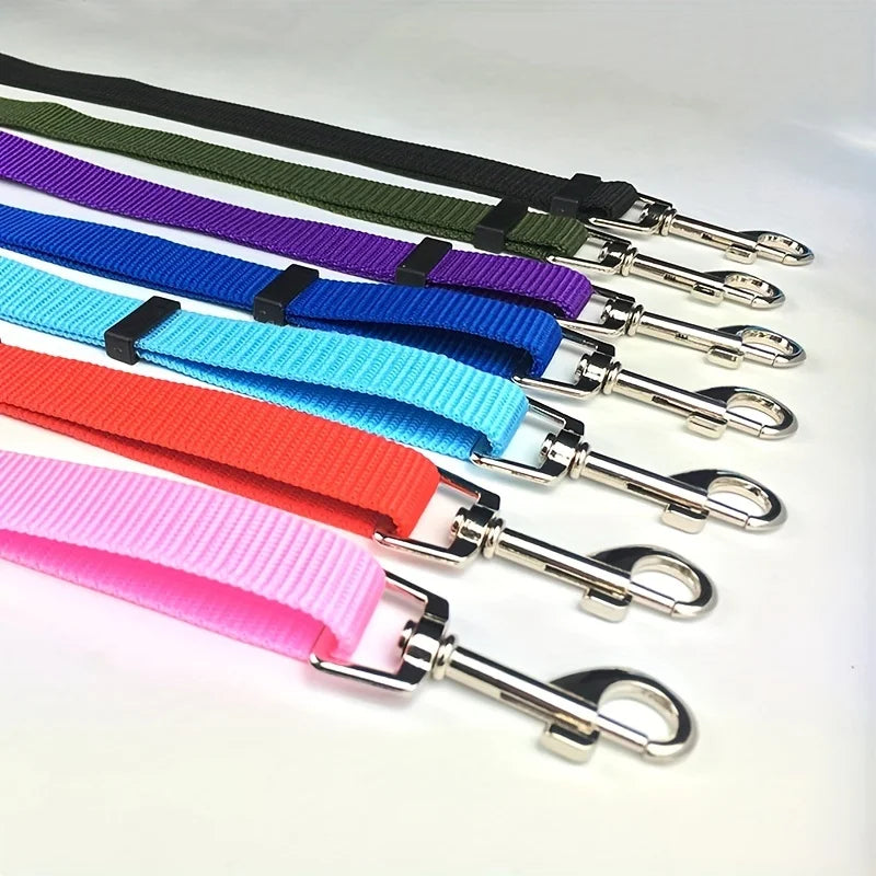 Durable Nylon Dog Car Seat Belt - Adjustable Travel Safety Lead for Small & Large Dogs