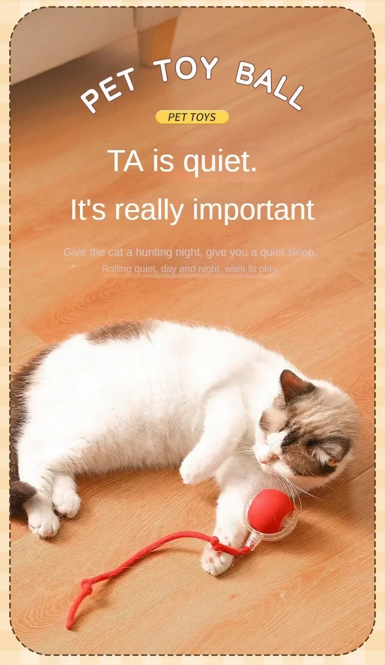 Interactive Self-Moving Electric Cat Ball - Automatic Rolling Toy for Kittens