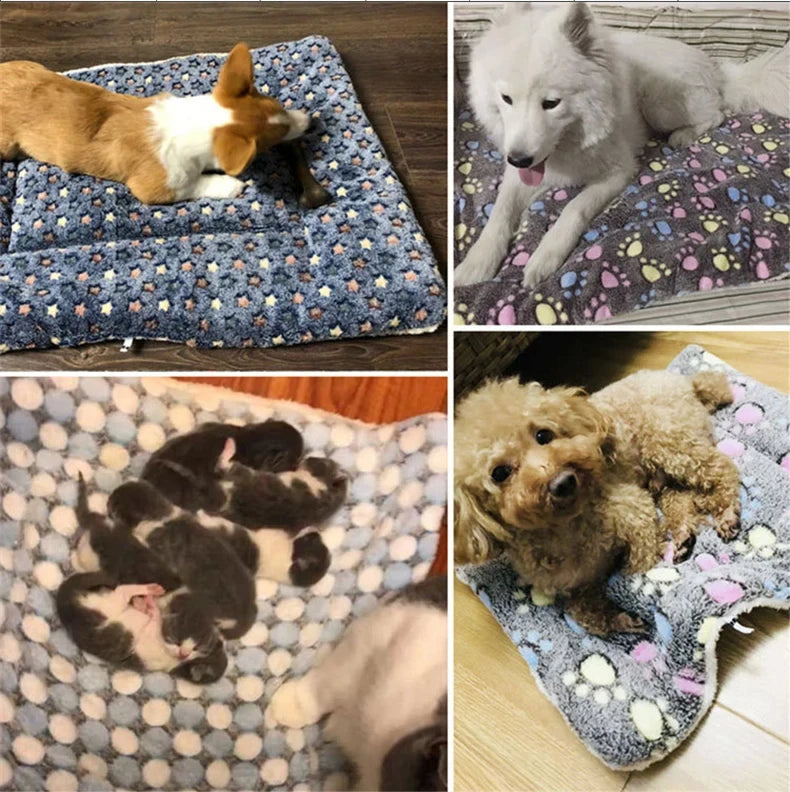 Flannel Pet Sleeping Mat & Dog Bed - Soft Cushion for Small & Large Pets