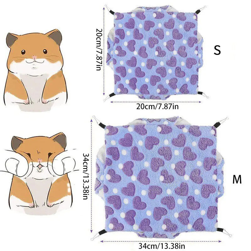 Double-Sided Hamster Hammock - Warm Hanging Bed for Small Pets & Guinea Pigs