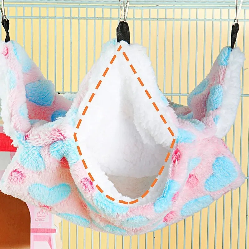 Double-Sided Hamster Hammock - Warm Hanging Bed for Small Pets & Guinea Pigs